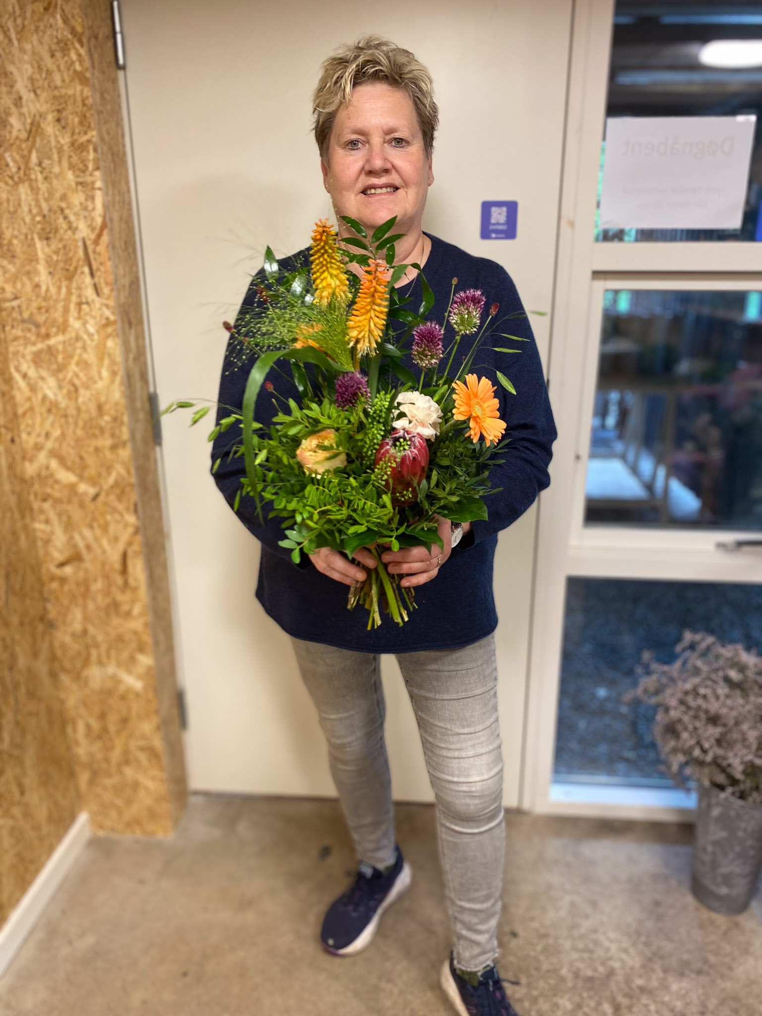 Buket med hvide margueritter